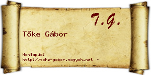 Tőke Gábor névjegykártya